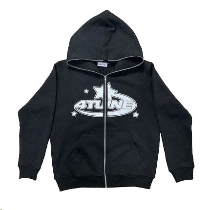 Sweat à capuche avec fermeture éclair sur le visage