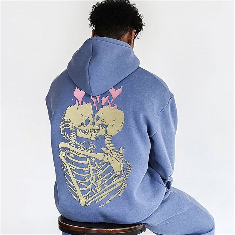 Sweat à capuche motif crâne