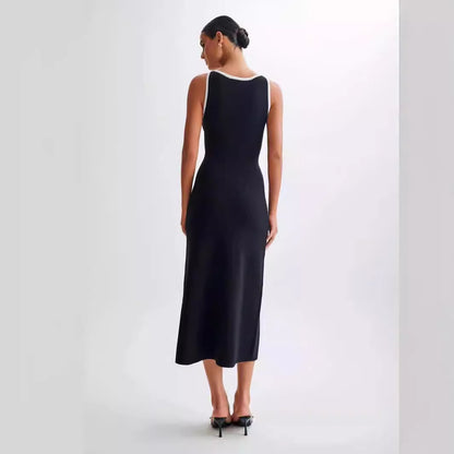 Robe en laine élégante noire pour femmes