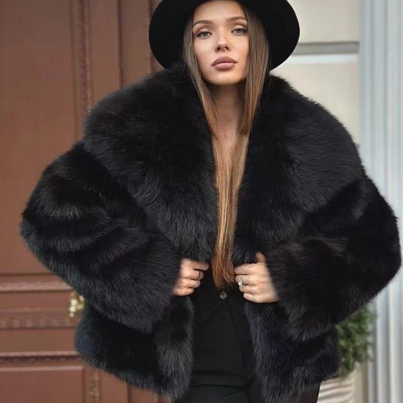 Veste en fourrure de renard floue décontractée pour femmes Vêtements pour femmes