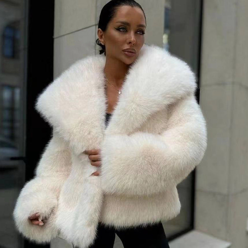 Veste en fourrure de renard floue décontractée pour femmes Vêtements pour femmes