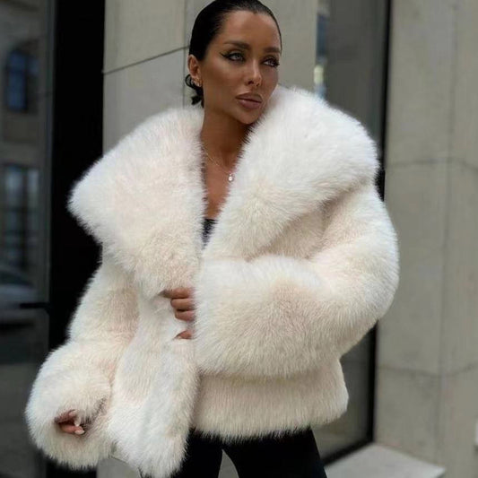 Veste en fourrure de renard floue décontractée pour femmes Vêtements pour femmes
