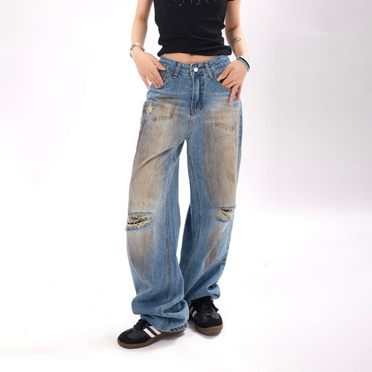 Jeans personnalisés et mode rétro américaine pour femmes
