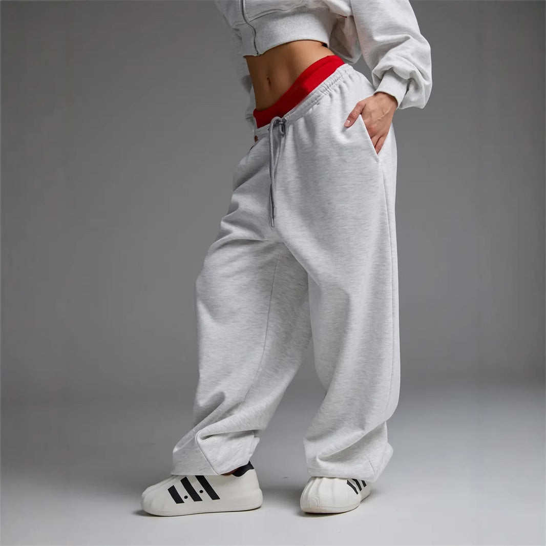 Pantalons de survêtement décontractés à jambe droite large