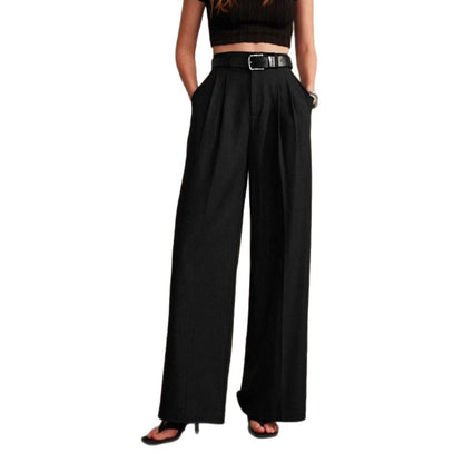 Pantalons de costume de loisirs pour le trajet, pantalons droits à jambes larges