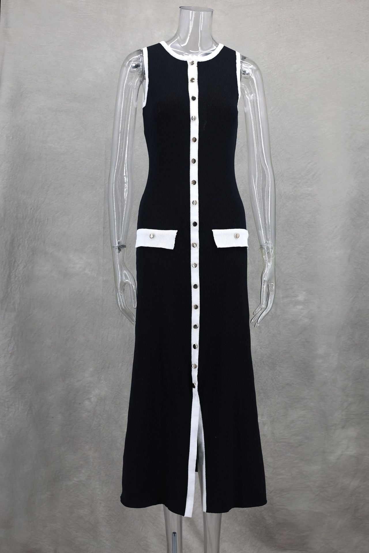Robe en laine élégante noire pour femmes