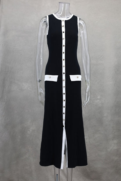 Robe en laine élégante noire pour femmes