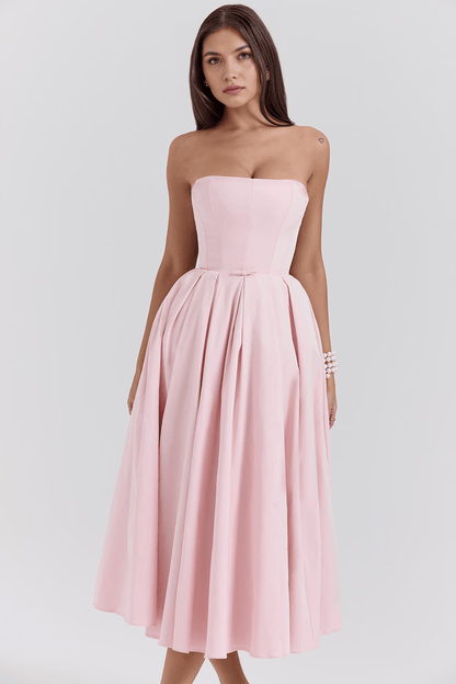 Women's Midi Corset Pink Dress – Trend 2025 for Parties and Casual Outings | Sofi Solanordi Dress 