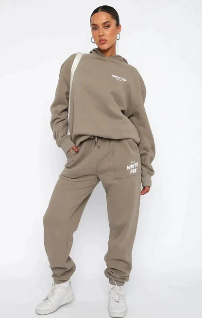 Hooded Long Sleeve Sweater Women's Clothing Fashion Casual Trousers Suit
