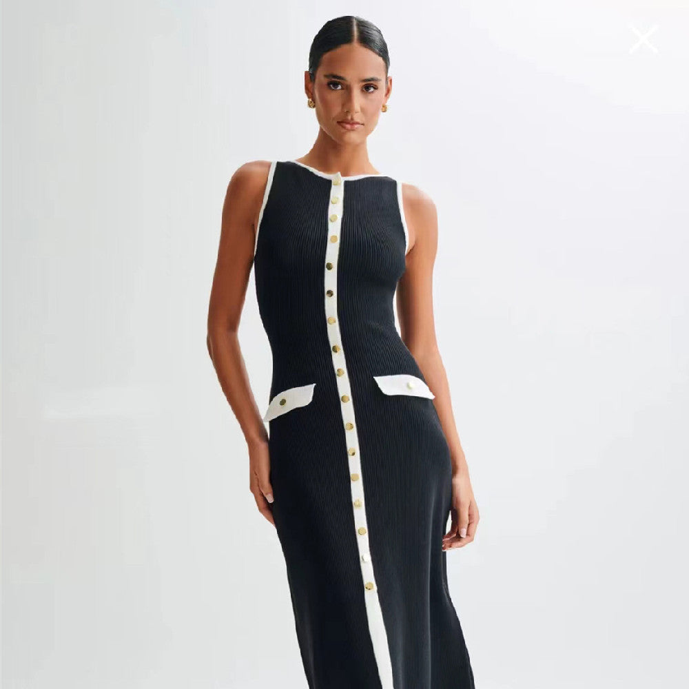Robe en laine élégante noire pour femmes