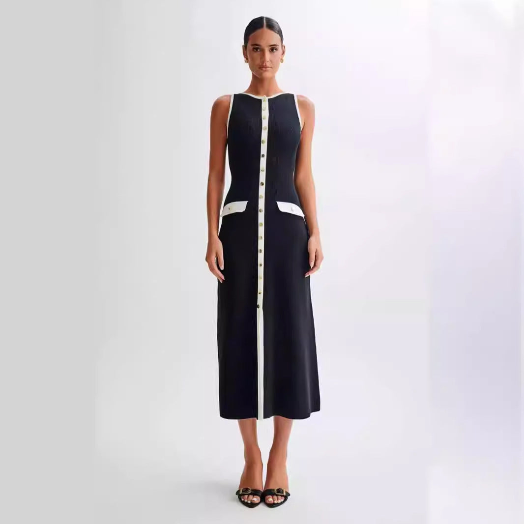 Robe en laine élégante noire pour femmes
