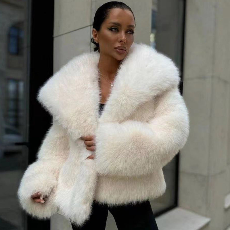 Veste en fourrure de renard floue décontractée pour femmes Vêtements pour femmes